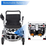 Ultralite Foldable Electric Wheelchair for Adults – 500W Motor, Dual 24V Batteries, 30-Mile Range, 300 lb Capacity Sliver