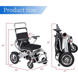 Ultralite Foldable Electric Wheelchair for Adults – 500W Motor, Dual 24V Batteries, 30-Mile Range, 300 lb Capacity Sliver