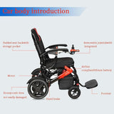 Electric Wheelchairs for Adults,36lb Ultra Lightweight Electric Wheelchair,12 Mile Portable Power Wheelchair, Double Brake Folding Electric Wheelchair for Travel,Single Battery