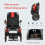 Electric Wheelchairs for Adults,36lb Ultra Lightweight Electric Wheelchair,12 Mile Portable Power Wheelchair, Double Brake Folding Electric Wheelchair for Travel,Single Battery