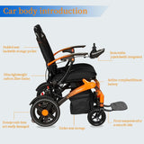 34Lb Carbon Fiber Lightweight Electric wheelchairs for Travel,15 Miles Long Travel Range Wheelchair,Brushless Motor All Terrain Power Wheelchair,Single Battery