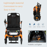 34Lb Carbon Fiber Lightweight Electric wheelchairs for Travel,15 Miles Long Travel Range Wheelchair,Brushless Motor All Terrain Power Wheelchair,Single Battery