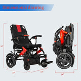 Electric Wheelchairs for Adults,36lb Ultra Lightweight Electric Wheelchair,12 Mile Portable Power Wheelchair, Double Brake Folding Electric Wheelchair for Travel,Single Battery