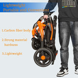 34Lb Carbon Fiber Lightweight Electric wheelchairs for Travel,15 Miles Long Travel Range Wheelchair,Brushless Motor All Terrain Power Wheelchair,Single Battery