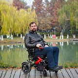 Electric Wheelchairs for Adults,36lb Ultra Lightweight Electric Wheelchair,12 Mile Portable Power Wheelchair, Double Brake Folding Electric Wheelchair for Travel,Single Battery